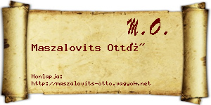 Maszalovits Ottó névjegykártya